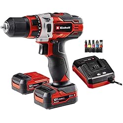 Bateria Taladro Einhell Tc Cd 12 Li Einhell Taladro atornillador a batería TE-CD 12/1 Li (2x2,0Ah) (Li-Ion, caja cambios 2 veloc., electrónica veloc., iluminación LED, empuñadura suave, incl. 2x2,0 Ah batería + 45 min. cargador)