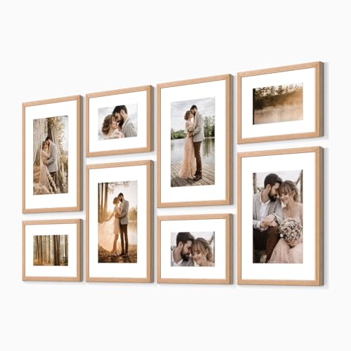 Image of Custom Personalized Photo Collage Framed Wall Art Painting Frames Set | Family Picture Frame Wall Decor Artwork for Living Room Bedroom | A3 + A4 Frame Combo Gallery Style | Personalized Home Decor Gift
