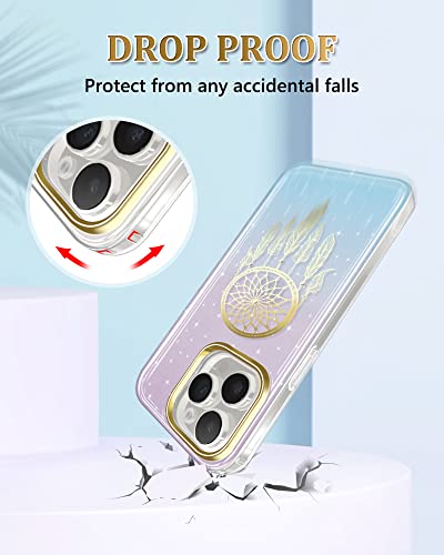 Coque iPhone 14 Pro Max pailletée violet bleu en silicone souple - 5
