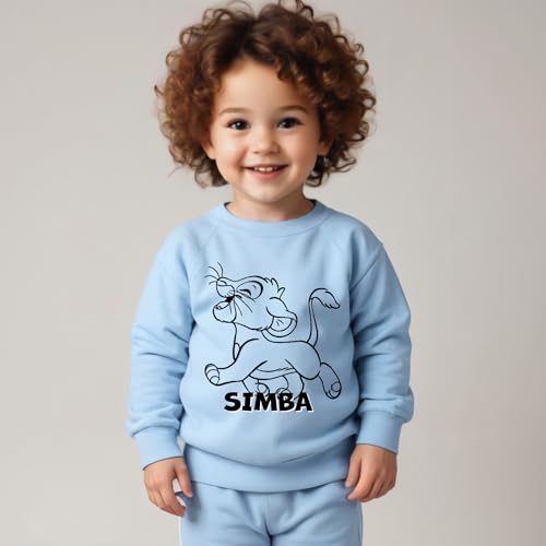 Image of Minicult Kids Cotton Co-ords Full Sleeve Sweatshirt and Pant Set with Character Print