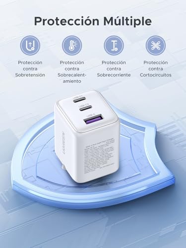 Miniatura 6 de UGREEN Zapix Cargador USB C 30W Enchufe iPhone Carga Rapida GAN (Bianco)