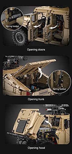 CADA C61036w Technik Ferngesteuert Modell, Militär-Humvee Off-Roader, 3935 Teile mit 2.4Ghz RC SUV Motorisierter Modell… – Bild 6