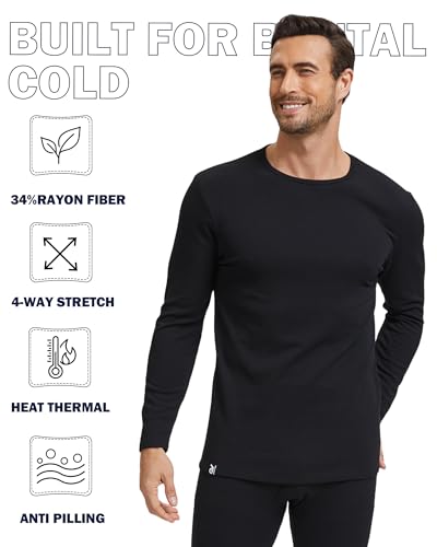 Long Johns​​ Thermal Underwear for Men​​ Fleece Lined​​ Base Layer Set​​ for Cold Weather​​2