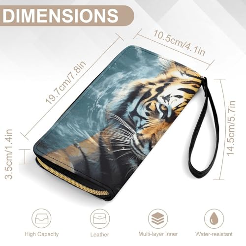 Portefeuille en cuir compact anti-encombrement imprimé girafe unique - 2