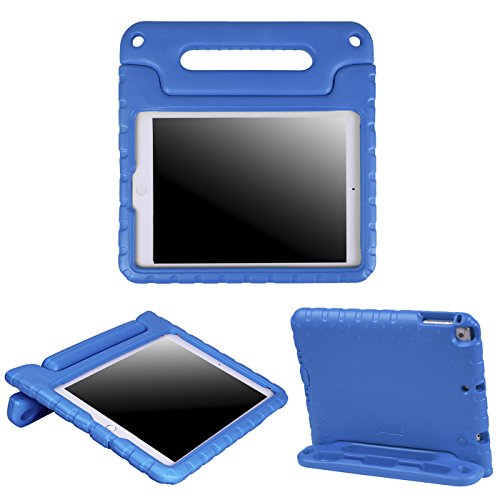 HDE Kids Case for iPad Air 1 and 2 - Shockproof Bumper Kid Friendly Cover w/ Adjustable Handle Stand (Blue)