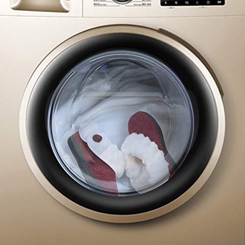 Wishcotton Women's Fuzzy Felt Slippers, Ladies' Closed Back House Shoes With Nonslip Rubber Sole, Wine, Size 6 #TOP6