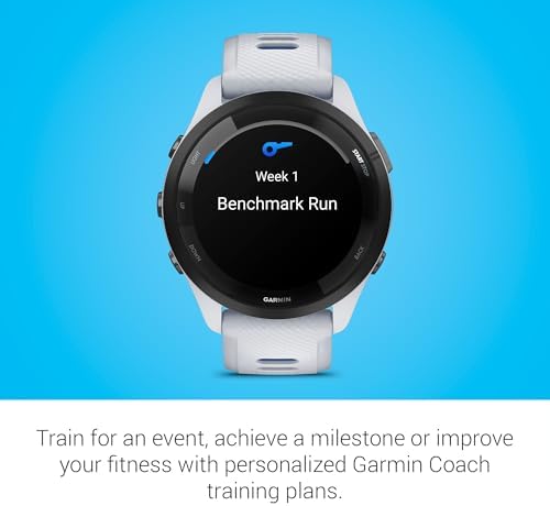 Garmin Forerunner® 265, Running Smartwatch, 46mm, Whitestone/Tidal Blue - View 8
