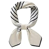 mokoomiss Silk Feeling Scarf Neck Scarf Square Head Scarf for Women Silk Bandana Scarf 27.5 × 27.5 inches 07a