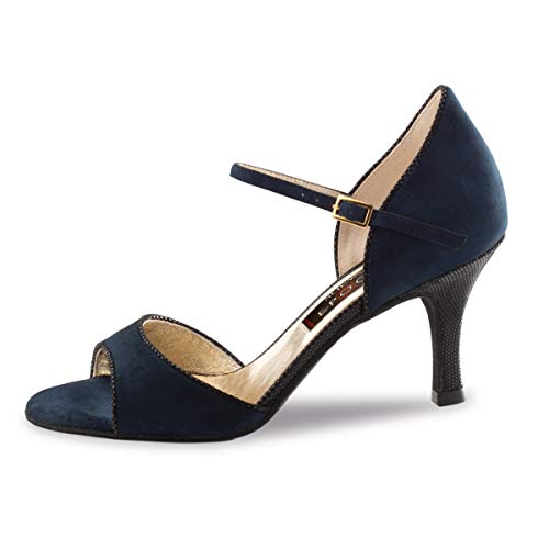 Chaussures de danse Nanda talon 7 cm en suéde bleu confort anti-fatigue
