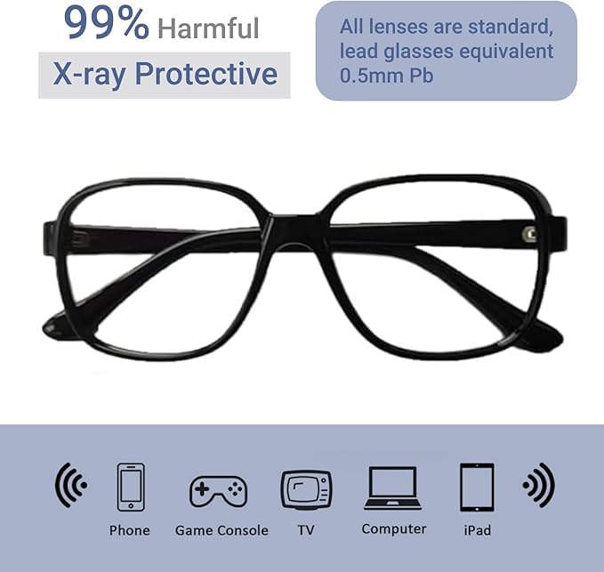 Gafas de plomo protección radiación rayos X, marco plástico envolvente, 0.5mm Pb, 1 pieza