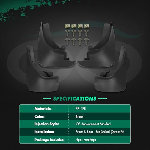 Image of SCITOO 4PCS Mud Flaps Front & Fear Splash Guard set suitable for Ford Explorer 2011-2018 ‎BB5Z-16A550-BA,BB5Z-16A550-BB,BB5Z-16A550-AA