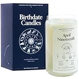 Birthdate Candles, April 19 - Aries Zodiac Scented Candles Birthday Gift - Mint, Geranium & Cedarwood Scent - All-Natural Soy & Coconut Wax, 60-80 Hour Burn Time - Made in USA