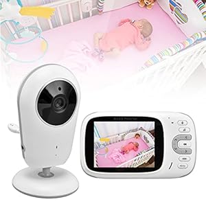 Video-babyfoon met Camera en Audio, Babyfoon 3,2 Inch Draadloze Multifunctionele Wekker Temperatuurbewaking Intercom Talk Video-babyfoon(EU-stekker)