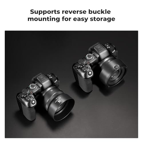 Image of K&F CONCEPT Lens Hood Compatible with Canon RF 50mm F1.8 STM Lens, Reversible Snap on Camera Lens Shade Replacement of ES-65B Hood, Compatible with 43mm Filters and Lens Cap