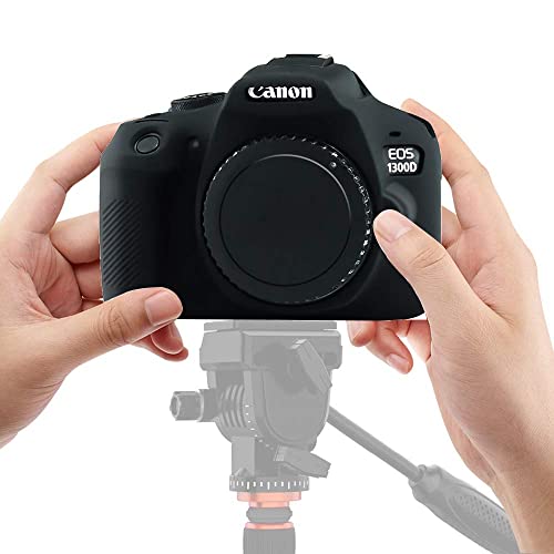 Yisau Camera Case For Canon Eos Rebel T6 T7, Silicion Rubber Camera Case Cover Detachable Protective For Eos 1300D Rebel T6/ Eos 1500D Rebel T7 Kiss X90 Camera (Black) #TOP3