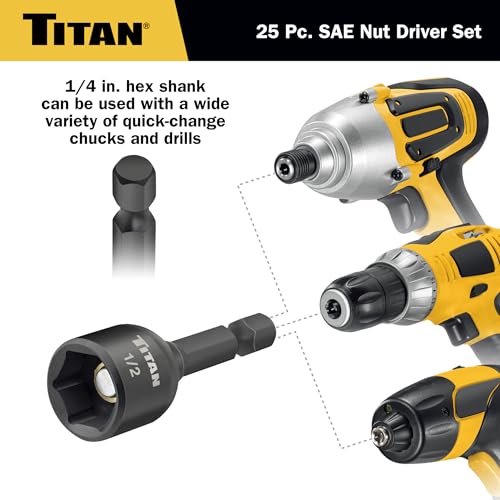 Tourne-écrous SAE Titan 16294 robustes avec finition anti-corrosion