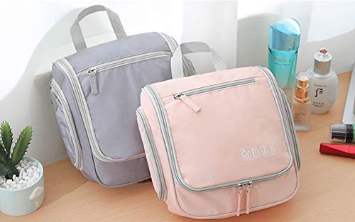 Image of House of Quirk Hanging Travel Toiletry Bag Cosmetic Makeup Bag Organizer for Women and Girls (Design 2 Grey)
