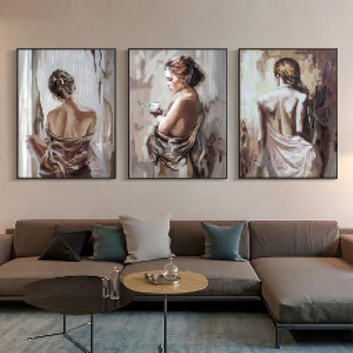 Toile moderne 50 x 70 cm sans cadre au motif abstrait élégant