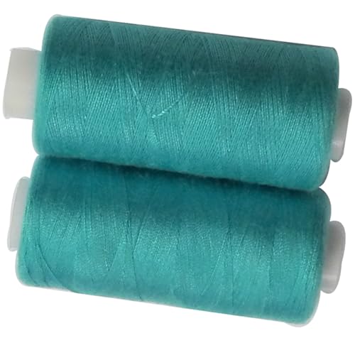 2 Bobines 500 mètres Polyester Coloris Turquoise Fil à Coudre