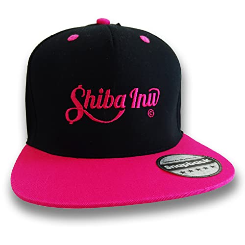 Casquette Shiba Inu noire fuchsia pour balade et mode urbaine