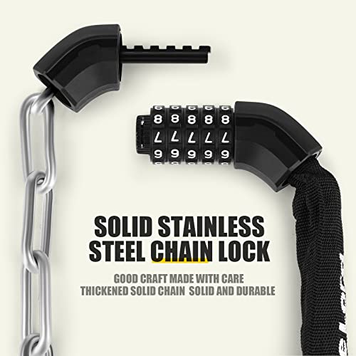 Beelord Bike Chain Lock 3.2Ft Heavy Duty Bike Lock Anti-Theft Bicycle Chain Lock 6Mm/0.24Inch Thicker Bicycle Lock Chain Bike Lock With 2 Keys For Bike, Motorcycle #TOP2