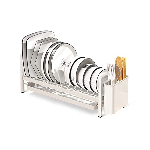 Escurreplatos de diferentes tipos, cuencos, platos y cubiertos, escurreplatos multifunción para fregadero de cocina, anti óxido, escurreplatos con bandeja extraíble para goteo y bandeja de cubiertos Cover