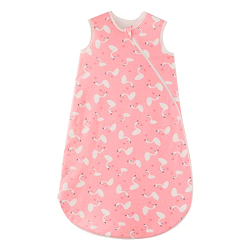 beeweed Baby Sleeping Bag 1.5 Tog, 100% Cotton Soft Wearable Blanket, Unisex Sleeveless Baby Swaddle Sack for Toddlers, 2 Way Double Zip, All Seasons Baby Sleep Bag for 0-6 Months