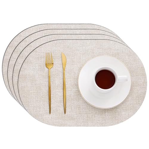 Sets de table antidérapants ovales lavables pour protéger la table