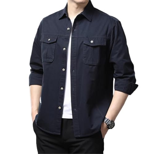 Chemise homme coton manches longues casual veste de travail d'automne style américain loose