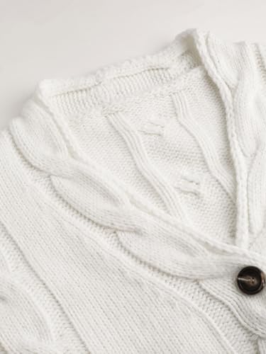 CIDER Cardigan Sweater for Women V Neck Cable Knit Long Sleeve Button Down Tops with Pockets2