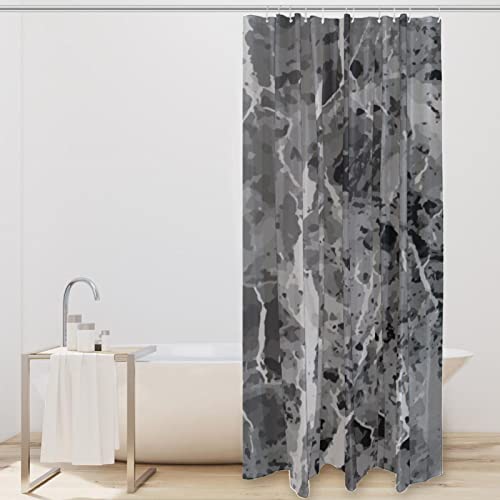 Rideau de douche marbre gris premium imperméable effet texture minérale