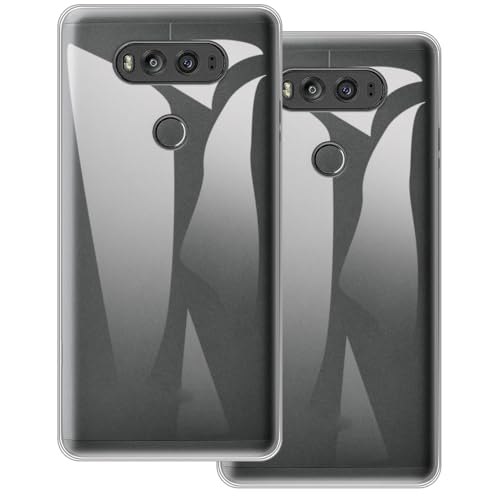 UOGNADGD 2-Pack TPU Case Compatible with LG V20 Phone Cover - Shockproof Flexible Protective Accessories with Precise Cutouts (Clear)