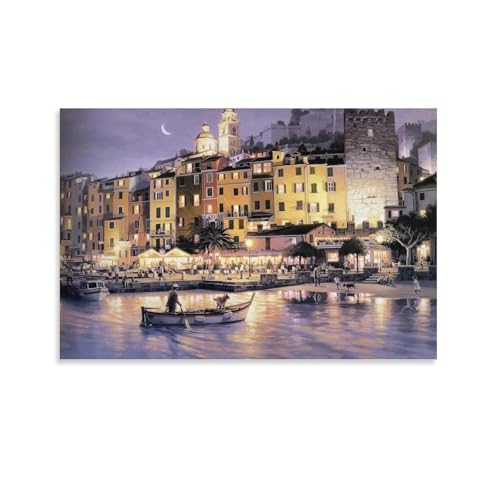 笹倉鉄平 プエルトバヌス 中古 大判額装アートポスター 笹倉鉄平