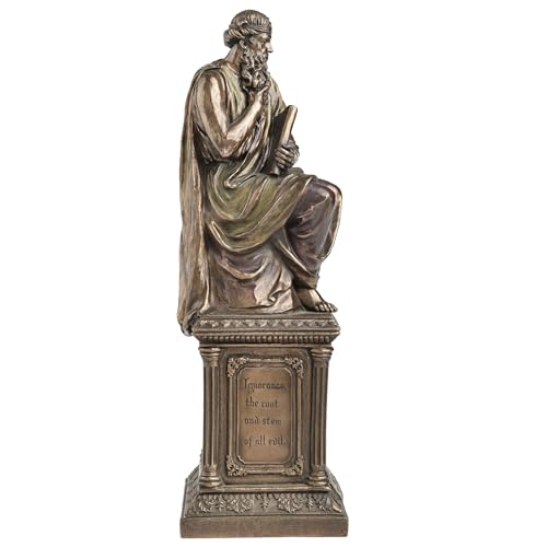 Estatua de Platón en resina con acabado bronce 11.88 pulg miniatura 6