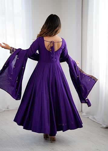 Image of ZUVAANYA Ready To Wear Indian /Pakistani Party Wear Women's Embroidery Faux Georgette Anarkali Floral Gown For Women