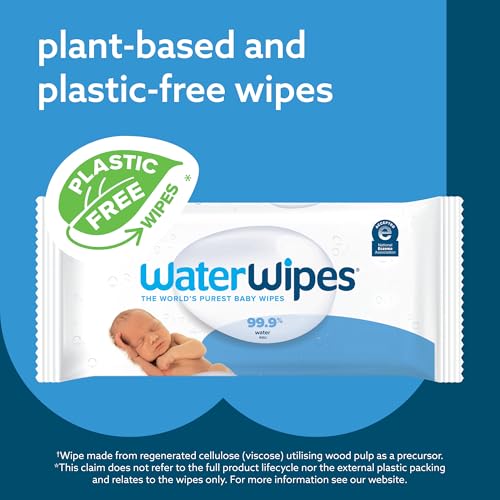 image for WaterWipes Plastic-Free Original Baby Wipes, 99.9% Water Based Wipes, 