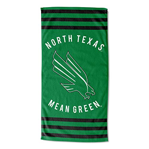 Northwest NCAA North Texas Mean Green Unisex-Adult Beach Towel, 30" x 60", Stripes
