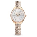 Swarovski Attract Watch, Swiss Watch with Sparkling White Crystals, Rose-Gold Tone Casing and Band, Part of The Attract Collection