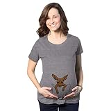 Maternity Peeking Kangaroo T Shirt Cute Pregnancy Tee Funny Graphic Pregnancy Tee Cool Maternity Short Sleeve Maternity Shirts Dark Grey M