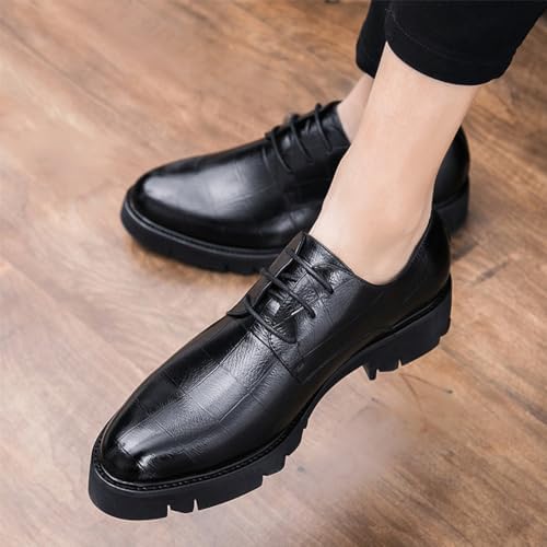 Mens Elevator Oxford Shoes - Luxury Leather Comfort