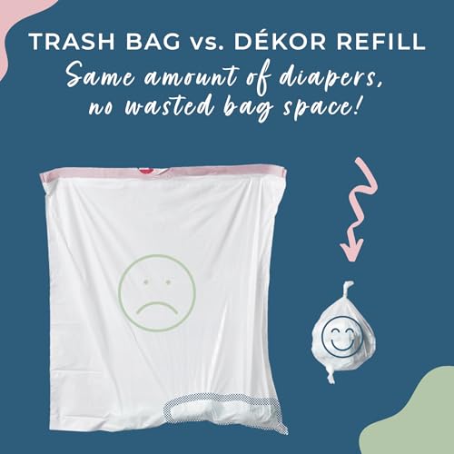 Image of Diaper Dekor Plus Diaper Pail Refills | 2 Count | Most Economical Refill System | Quick & Easy to Replace | No Preset Bag Size Use Only What You Need | Exclusive End-of-Liner Marking