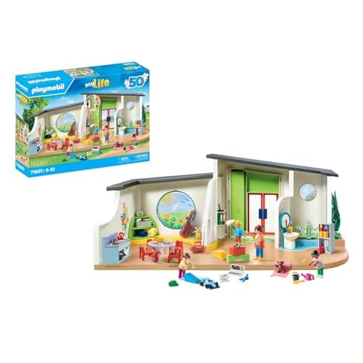 PLAYMOBIL MyLife 71601 Kita 'Regenbogen', großes Kindergarten-Set mit zahlreichen Accessoires und funktionsfähiger Türklingel, detailreiches Spielzeug für Kinder ab 4 Jahren