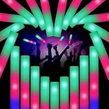 Glow Sticks Bulk，10 Pcs LED Foam Sticks, Glow in The Dark Party Supplies with 3 Modes Colorful Flashing, Glow Party Pack for Neon Party, Wedding, Birthday, Raves, Christmas