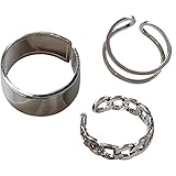 Tolles Preis-Leistungs-Verhältnis: Eine Bestellung Sie erhalten einen verstellbaren Öffnungsring von 3 PCs, sie sind für eine Frau konzipiert. Einfaches Design bringt eine luxuriöse Textur, lässt Sie attraktiver und cool aussehen.