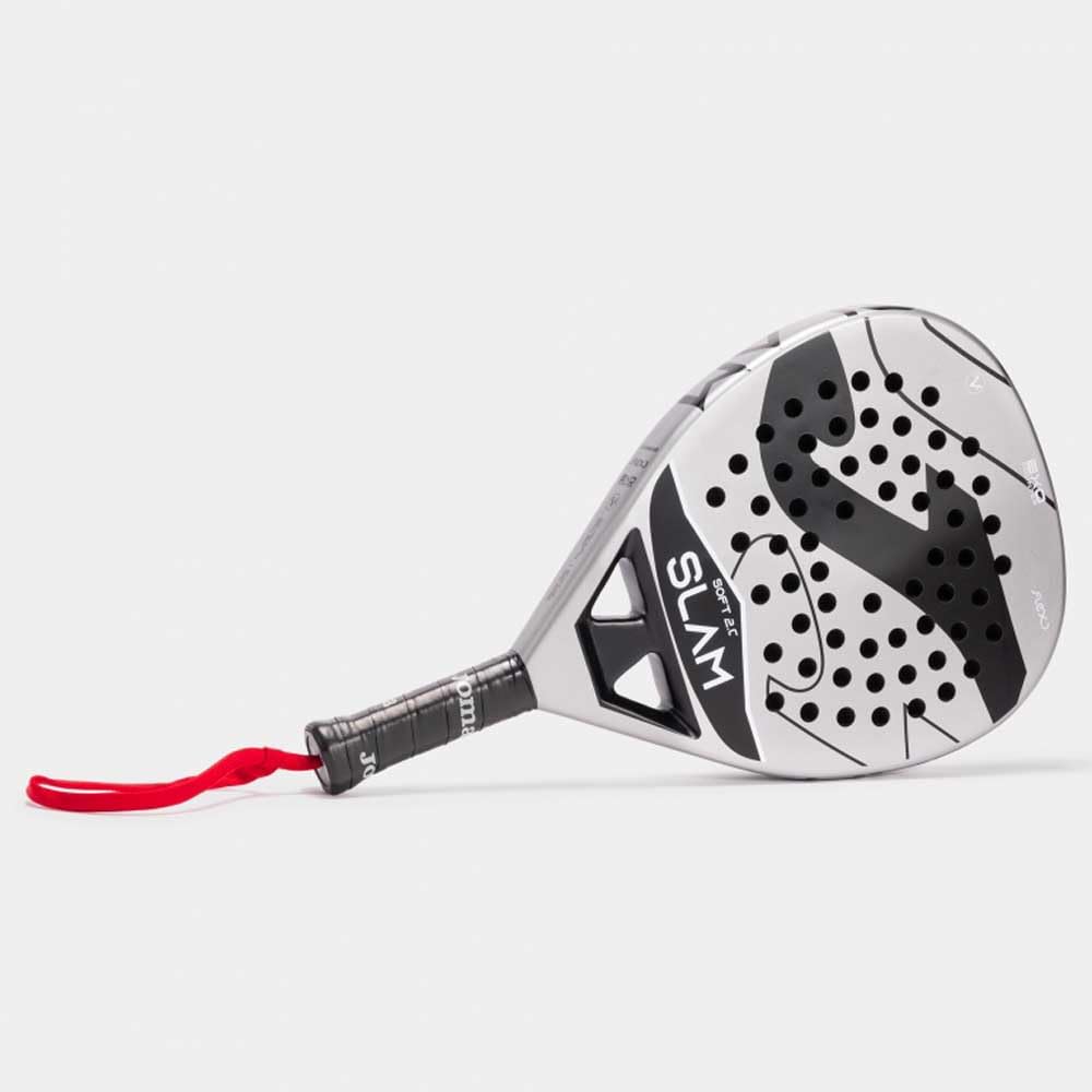 Joma Racchetta da paddle professionale Slam Soft con tecnologia Rotarion e Vibra - out, 350 g - Grigio Nero - Include custodia
