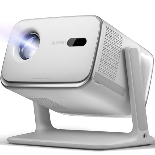 Aurzen BOOM mini Google TV Movie Projector with WiFi and Bluetooth, Voice Control, Family Mode, 20W Dolby Audio, Real-Time Focus, 4K Supported Smart Portable Home Theater Projector Outdoor,
