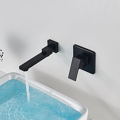 Mitigeur de salle de bain mural chromé monocommande pour lavage