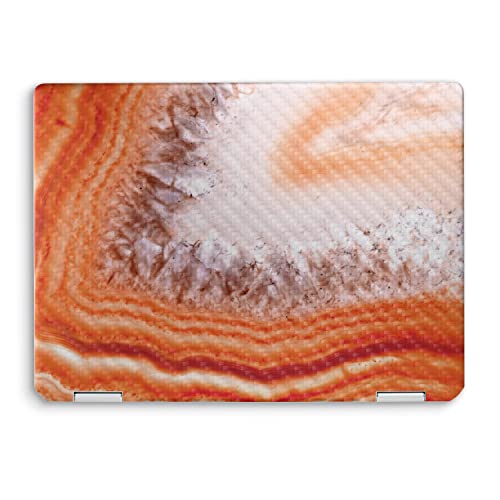 Image of MightySkins Carbon Fiber Skin Compatible with HP Spectre x360 14 inch (2022) Full Wrap Kit - Orange Quartz | Protective, Durable Textured Carbon Fiber Finish | Easy to Apply | Made in The USA
