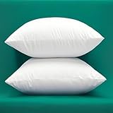 Juego de 2 rellenos de almohada de tela de algodón ultra suave y mullida de 12 x 20 pulgadas, rellenos de almohada alternativos de plumón para fundas de almohada decorativas