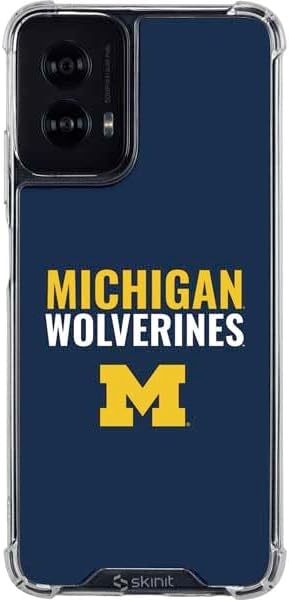 Skinit Clear Phone Case Compatible with Moto G Power 5G (2024) - Officially Licensed University of Michigan Blue Jersey Design